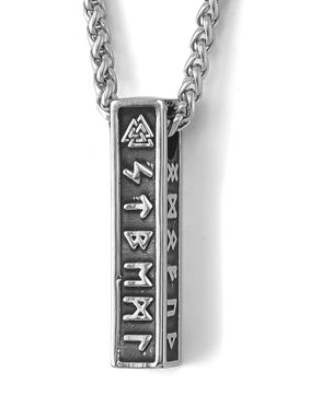 Lykka Viking runes silver teräskaulakoru 60 cm