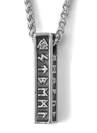 Lykka Viking runes silver teräskaulakoru 60 cm