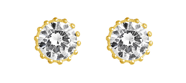 Lempikoru Nuppu yksikivinen korvakoru keltakullattu 8 mm 53 073 01 000