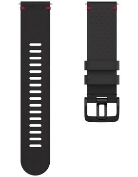 Polar rei’itetty nahkaranneke 22 mm musta/punainen koko M/L 910101218