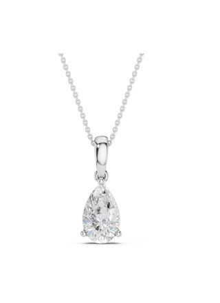 Midem Oslo Pear-cut timanttiriipus 0.75ct valkokulta
