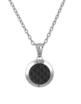 Lykka Strong hopeanvärinen kolikkokaulakoru mustalla laatalla 50 cm