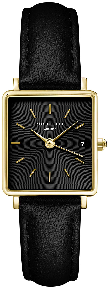 Rosefield Boxy XS Black Black Leather Gold QBBLG-Q53