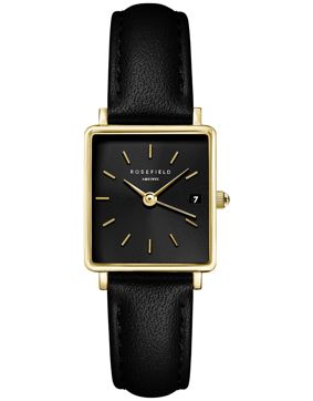 Rosefield Boxy XS Black Black Leather Gold QBBLG-Q53