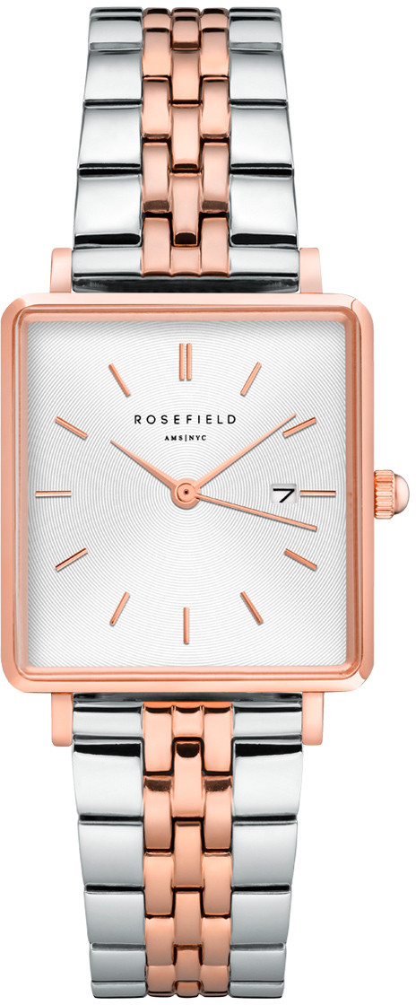 Rosefield The Boxy QVSRD-Q014 White Sunray/Silver/Rose Gold