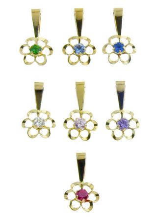 Kultainen kukkariipus zirkonialla R8-2 / useita eri värejä