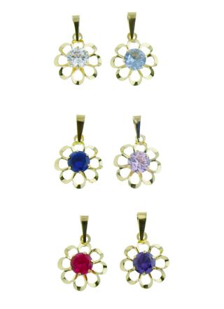 Kultainen iso kukkariipus zirkonialla R8-3 / useita eri värejä