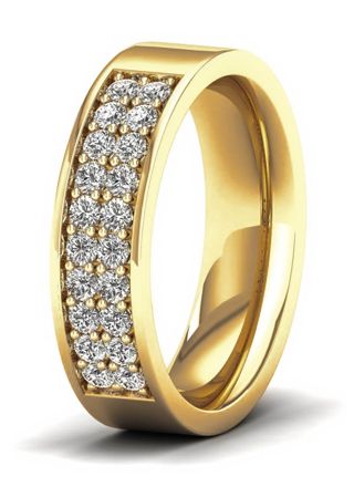 Lykka Elegance kaksirivinen kultainen timanttisormus 0,40 ct