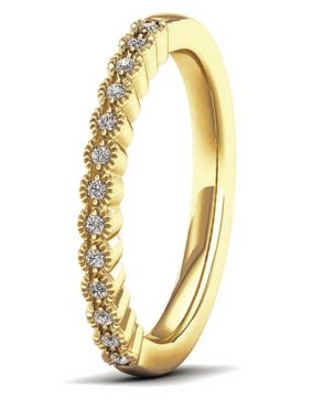 Lykka Elegance kultainen rivitimanttisormus markiisireunalla 0,07 ct