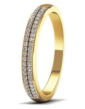 Lykka Elegance kultainen timanttisormus kaksirivinen 0,14 ct