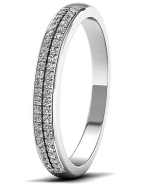 Lykka Elegance valkokultainen timanttisormus kaksirivinen 0,15 ct