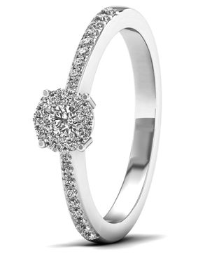 Lykka Elegance valkokultainen sivukivellinen timanttisormus 0,25 ct
