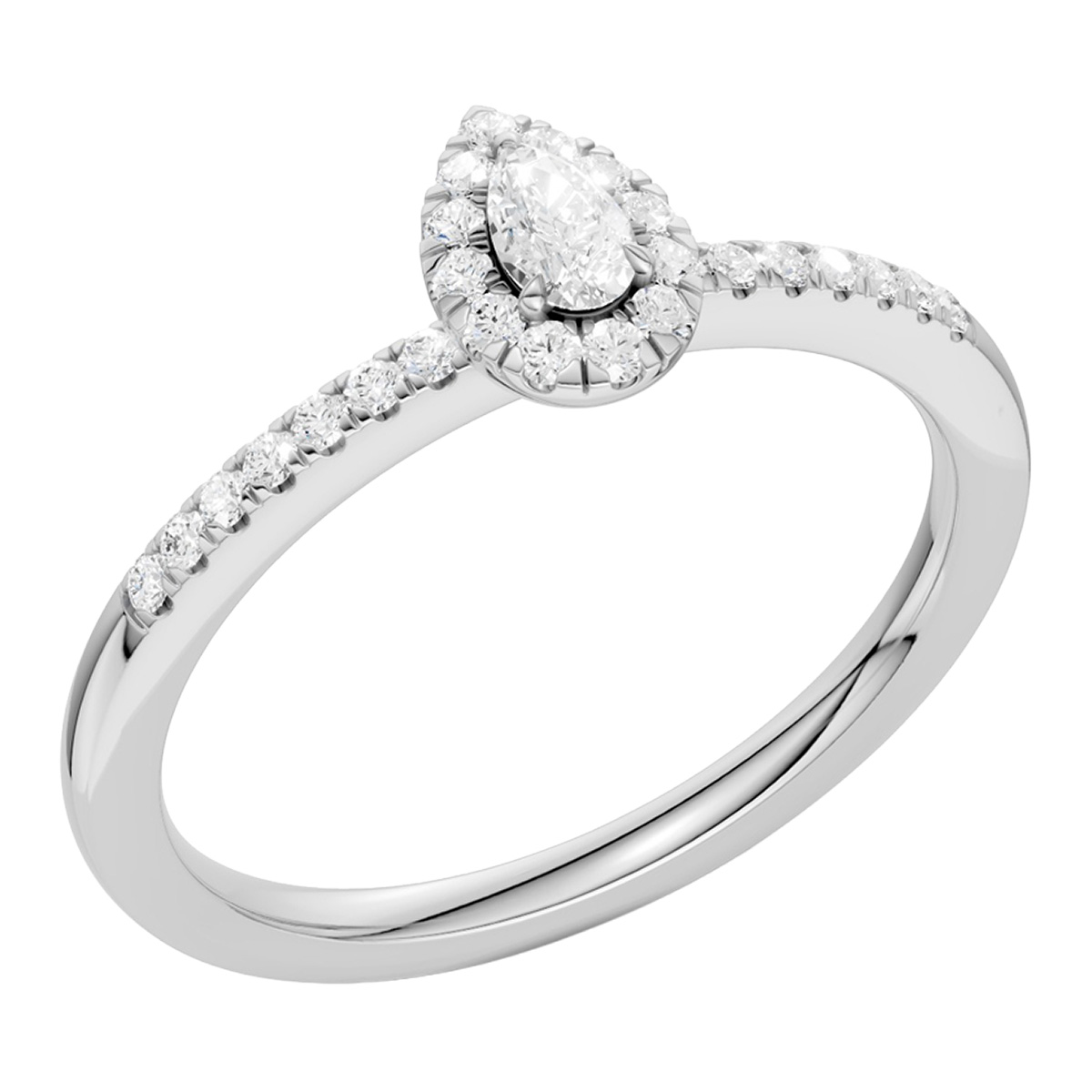 Midem Amsterdam Halo timanttisormus 0.25ct valkokulta
