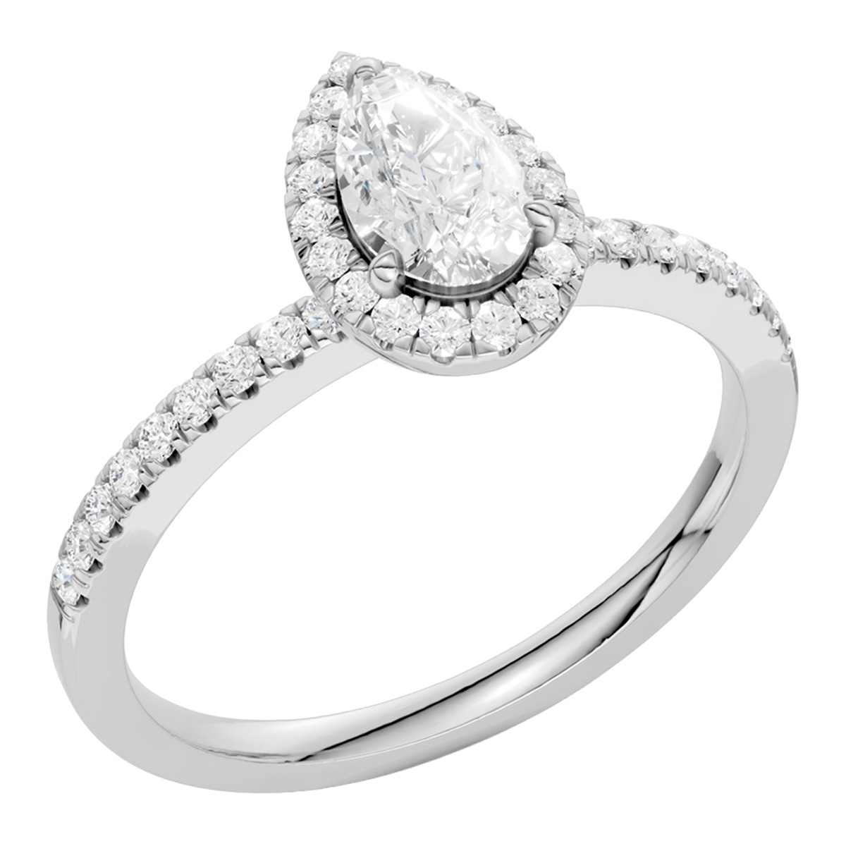 Midem Amsterdam Halo timanttisormus 0.75ct valkokulta