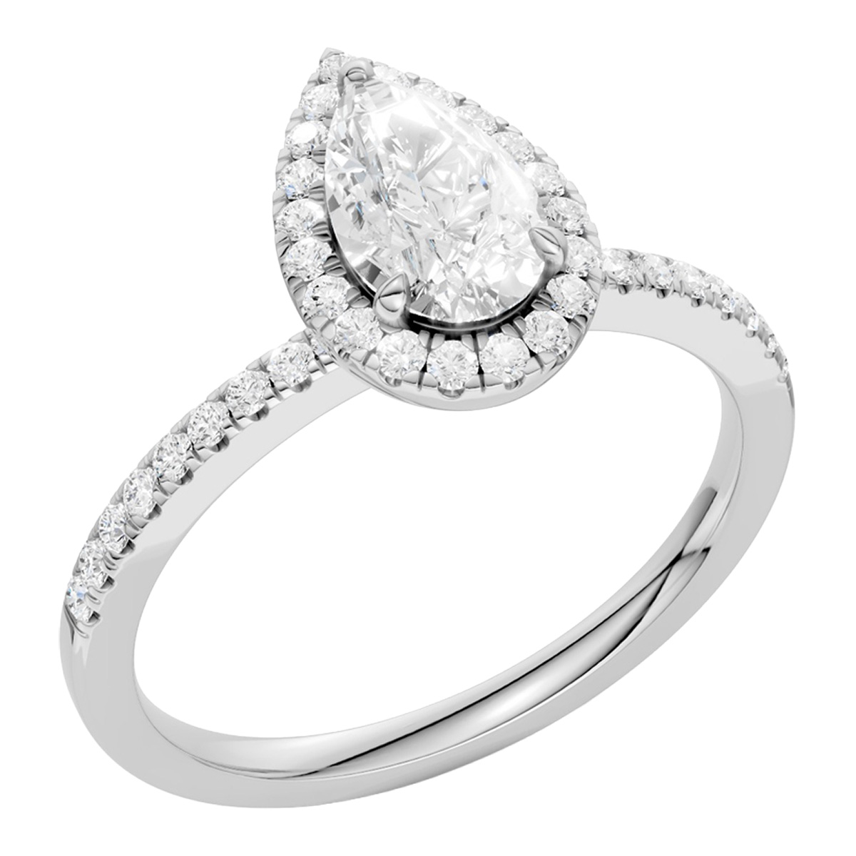 Midem Amsterdam Halo timanttisormus 1.00ct valkokulta