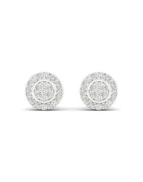 Lykken Elegance valkokultaiset halo-timanttikorvakorut 6.9 x 2.6 mm