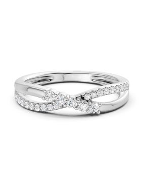 Lykken Elegance crossover valkokultainen timanttisormus 0.20 ct