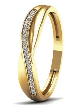 Lykka Elegance crossover kultainen timanttisormus 0,07 ct