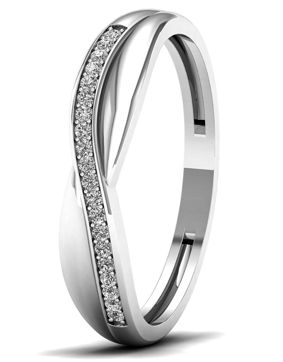Lykka Elegance crossover valkokultainen timanttisormus 0,07 ct