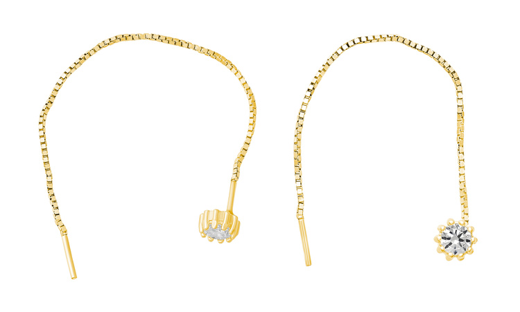 Lempikoru Nuppu yksikivinen ketjukorvakoru keltakullattu 53 079 01 070