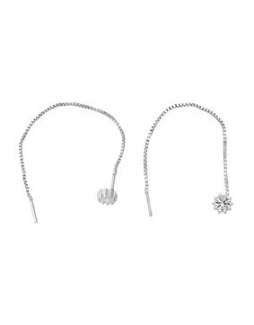 Lempikoru Nuppu yksikivinen ketjukorvakoru hopea platinoitu 33 079 01 070