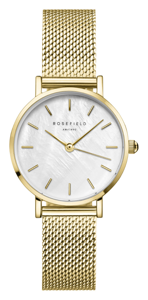 Rosefield The Small Edit White MOP Mesh Gold SMGMG-S06