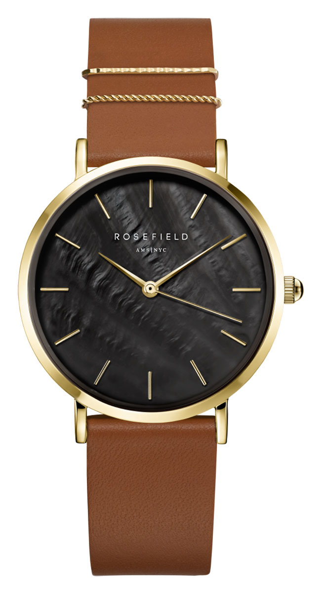 Rosefield The West Village Cognac Black MOP Gold WBCLG-W96