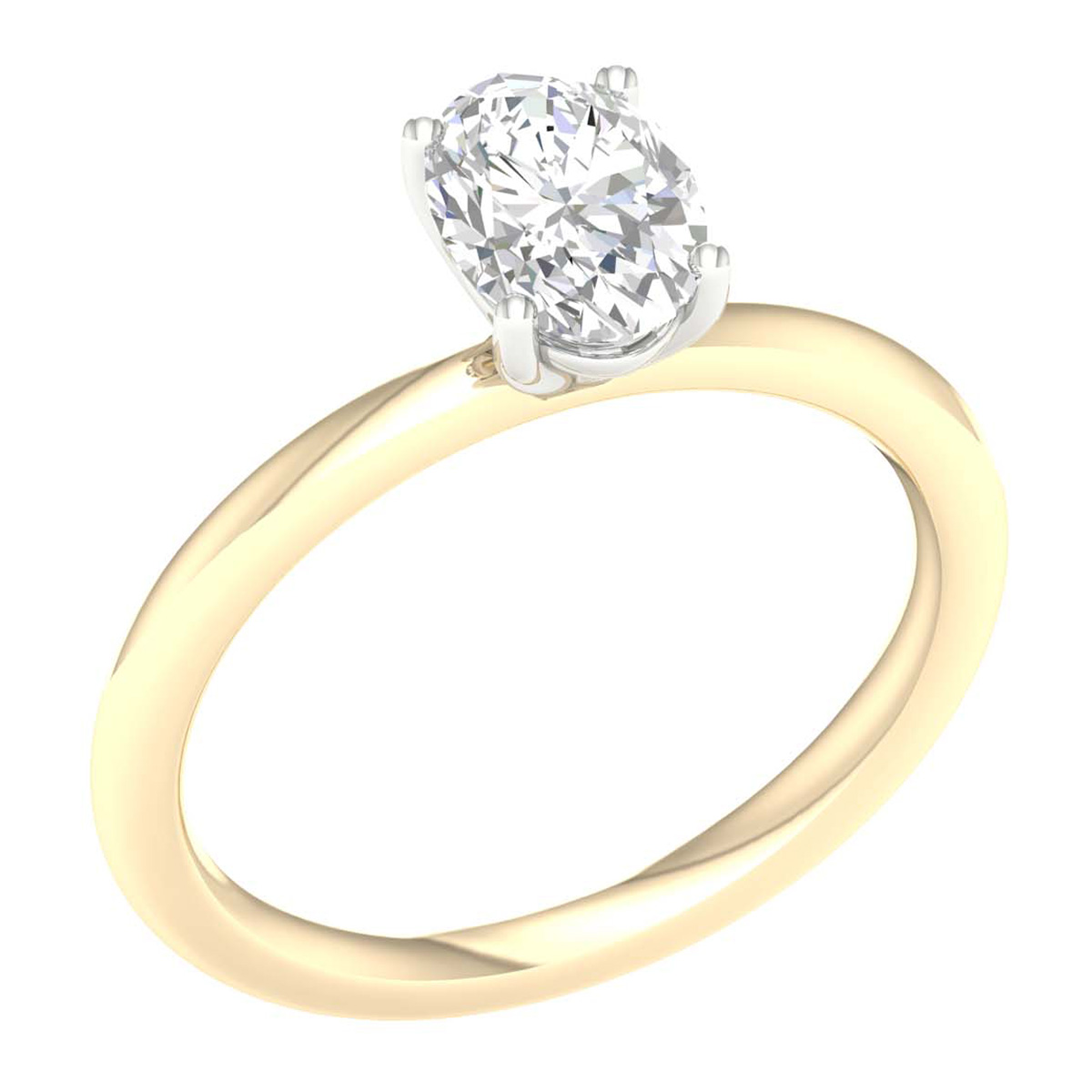 Lykken Elegance ovaali timanttisormus kulta 1.00 ct-165