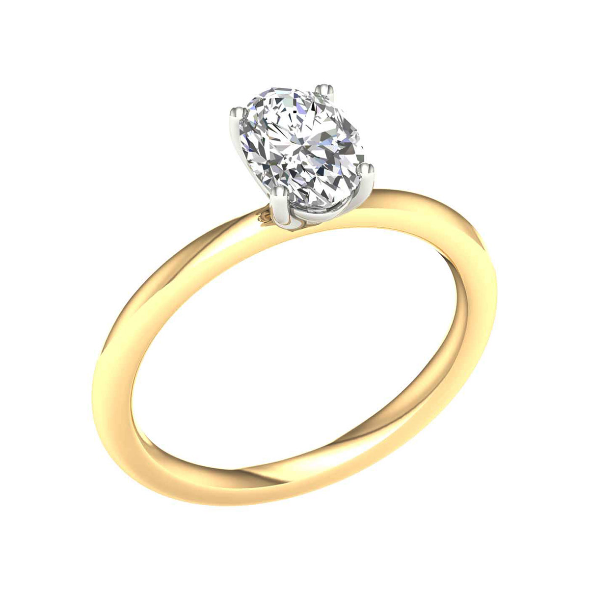 Lykken Elegance ovaali timanttisormus kulta 1.00 ct