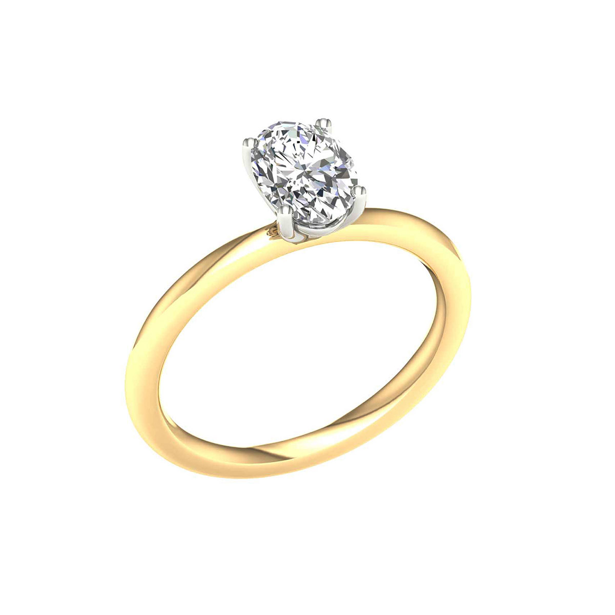 Lykken Elegance ovaali timanttisormus kulta 1.00 ct