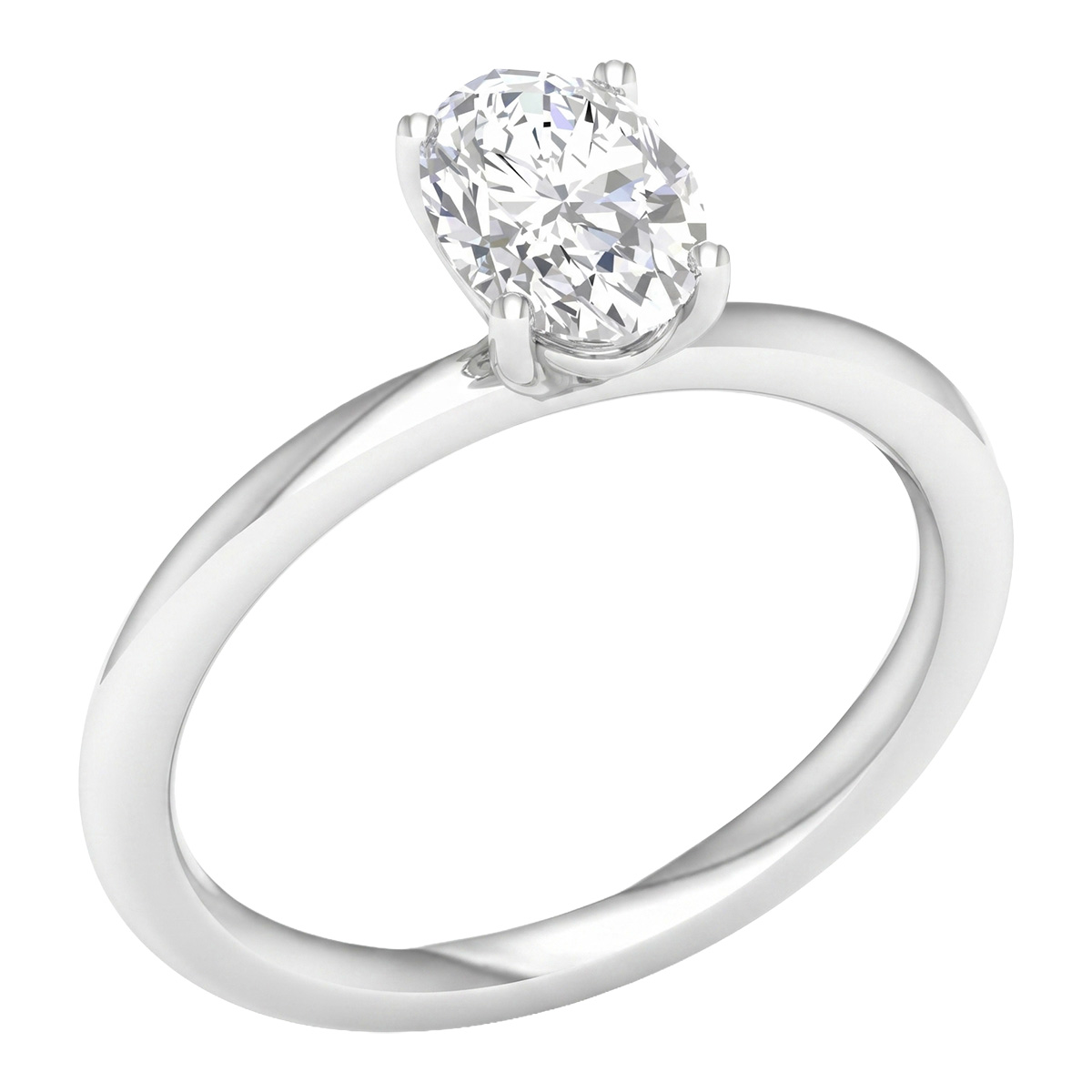Lykken Elegance ovaali timanttisormus valkokulta 1.00 ct-160