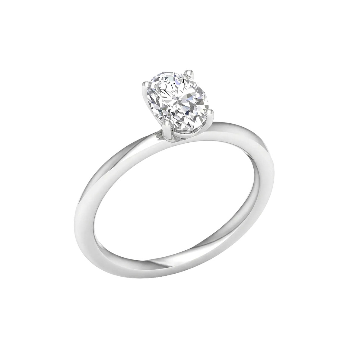 Lykken Elegance ovaali timanttisormus valkokulta 1.00 ct