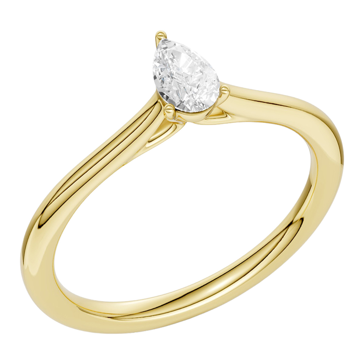 Midem Oslo yksikivinen timanttisormus 0.25ct keltakulta
