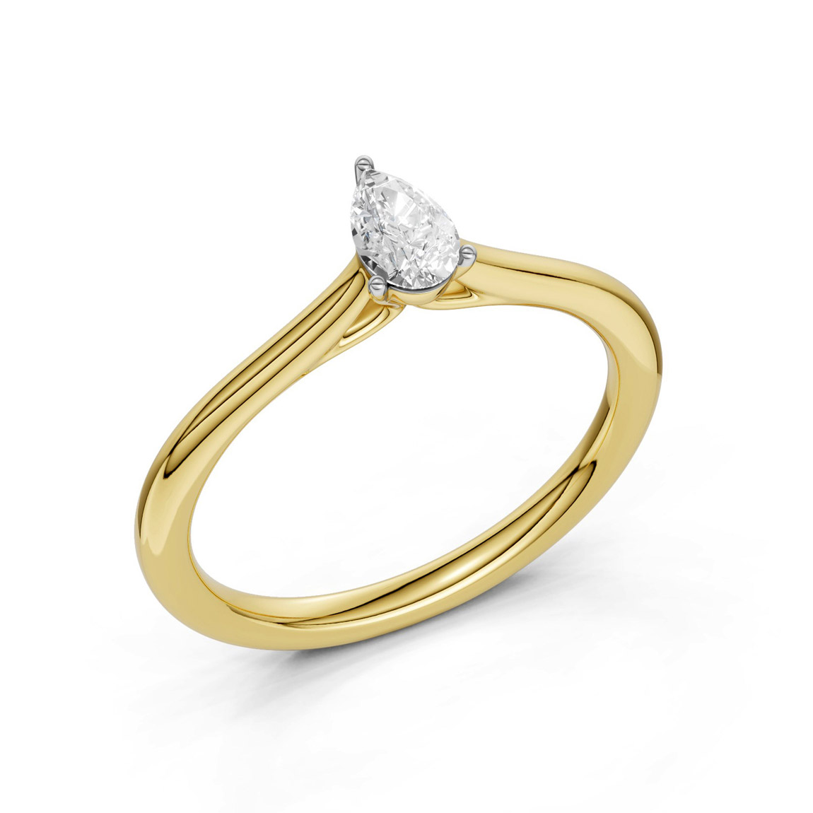 Midem Oslo yksikivinen timanttisormus 0.25ct keltakulta