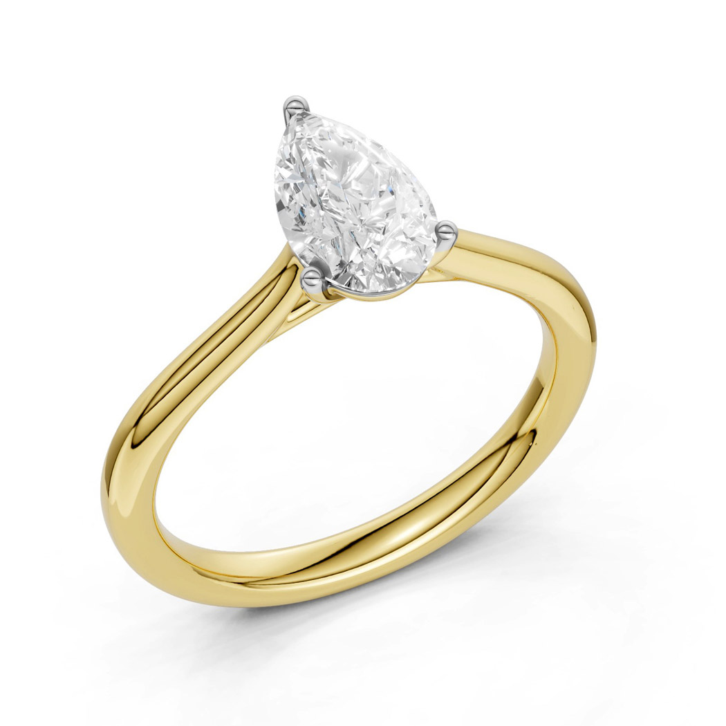 Midem Oslo yksikivinen timanttisormus 1.00ct keltakulta
