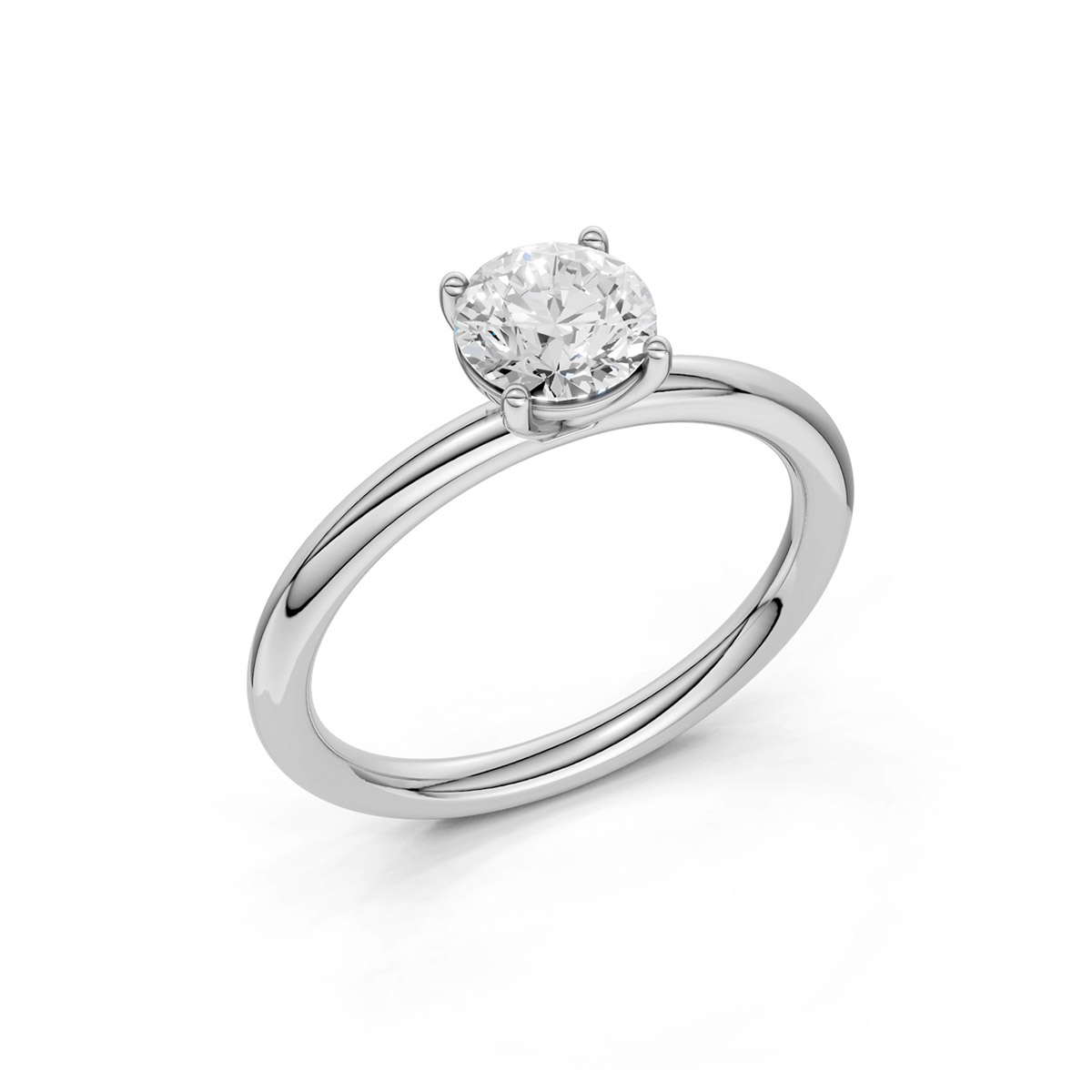 Lykken Elegance pyöreä timanttisormus valkokulta 1.00 ct