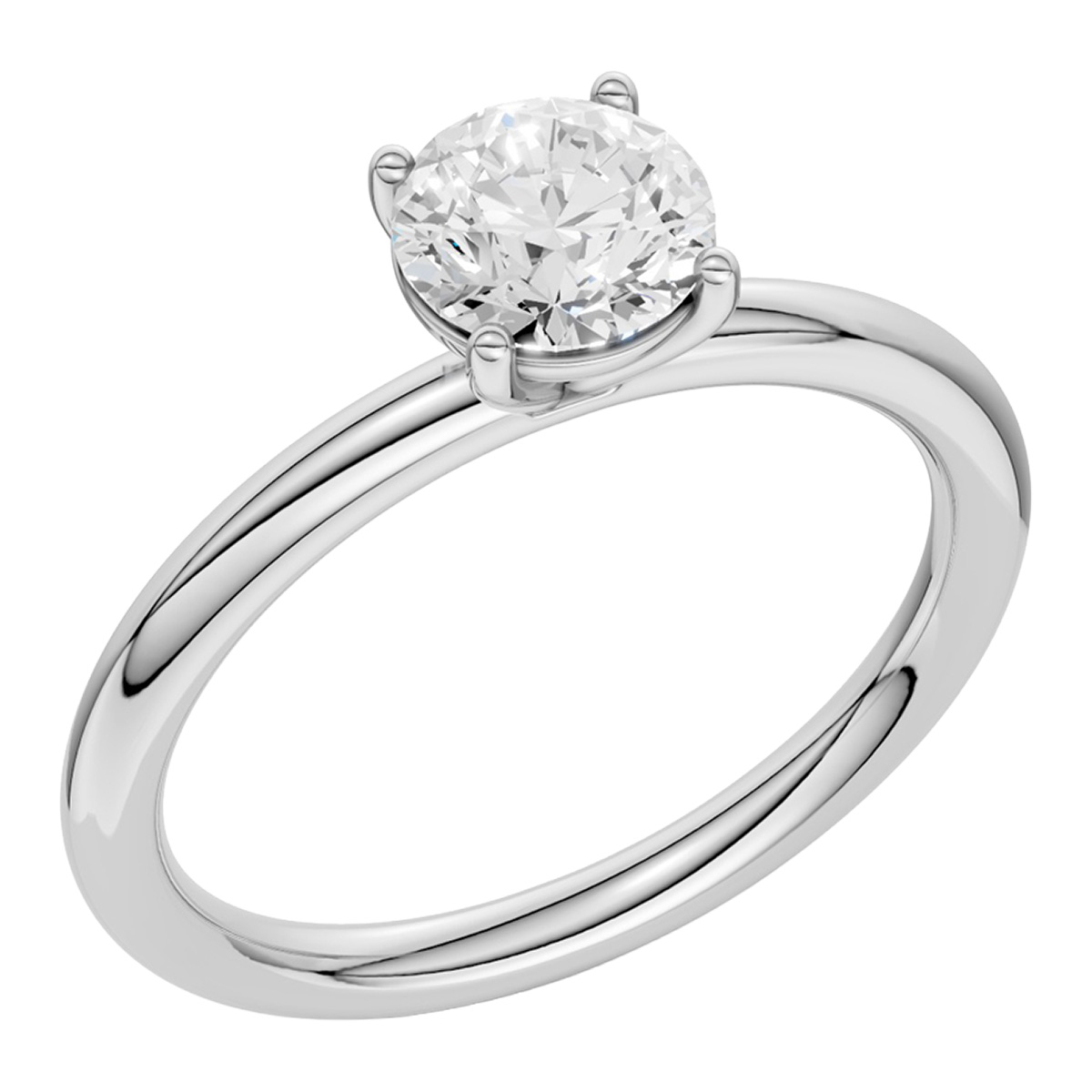 Lykken Elegance pyöreä timanttisormus valkokulta 1.00 ct-170