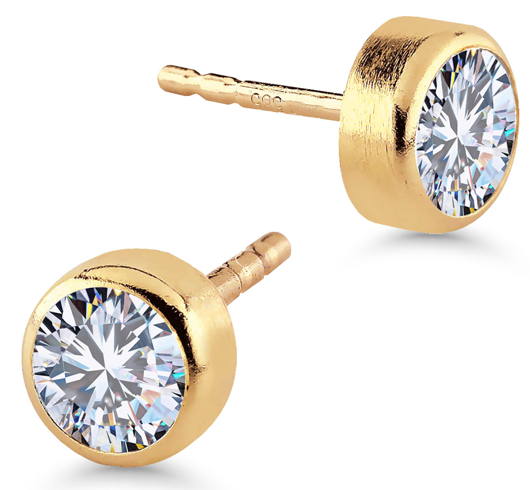 Kultakorvakorut 5mm zirkonia SA-0206/05Z