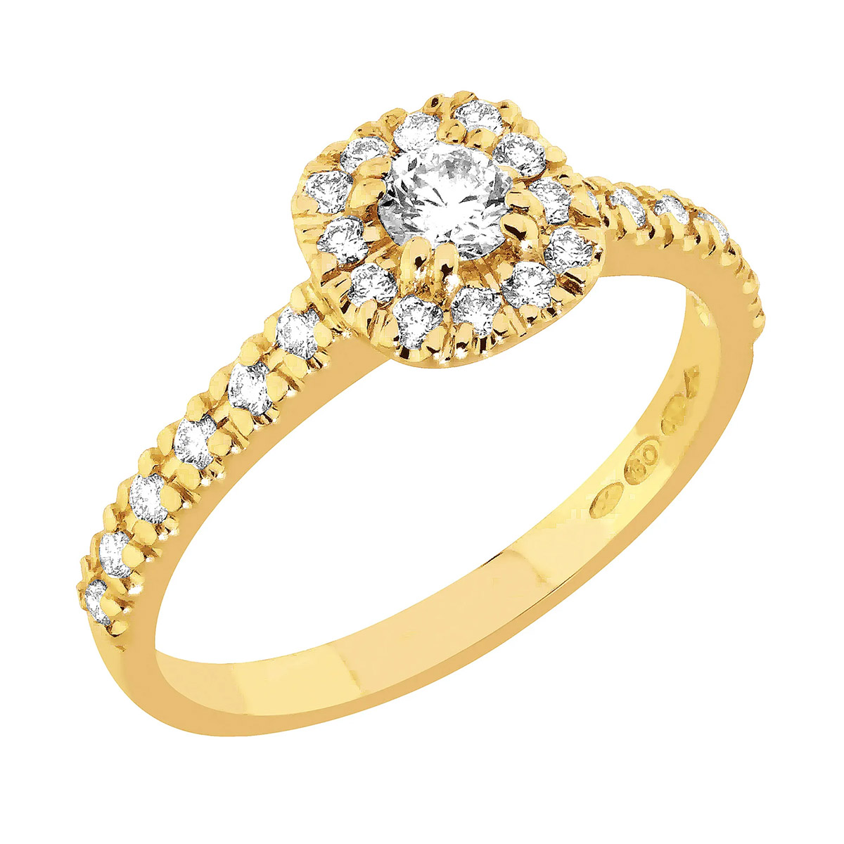 Sandberg Toivomuslähde timanttisormus halo 0.39ct V-705k-185