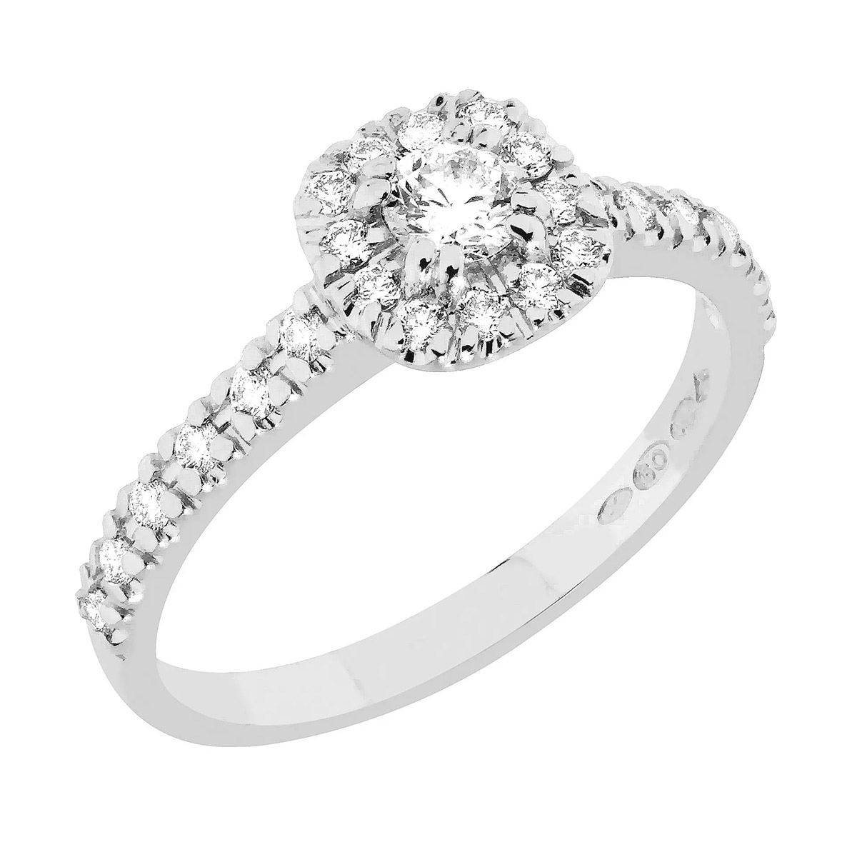 Sandberg Toivomuslähde timanttisormus halo 0.39ct V-705w-185