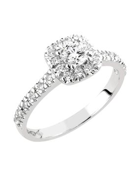 Sandberg Toivomuslähde laboratoriotimantti halosormus V-730w-SYN