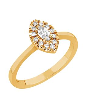 Sandberg Toivomuslähde timanttisormus markiisi halo 0.20ct V-923k