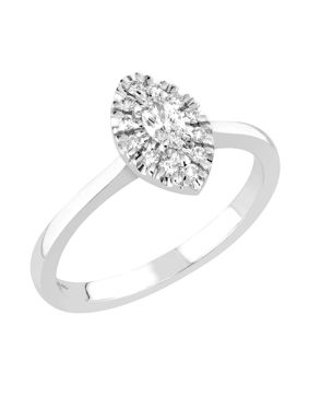 Sandberg Toivomuslähde timanttisormus markiisi halo 0.20ct V-923w
