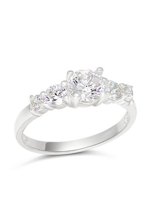 Hopeinen kastesormus sivukivellinen SBR-1291Z