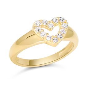 Kultainen kastesormus sydän 14K pave BR-8135Z main product photo