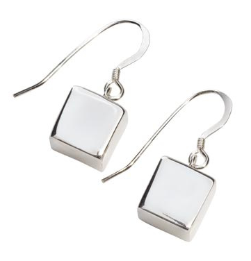 Silver Bar Kuutio riippuvat korvakorut 8 mm 983