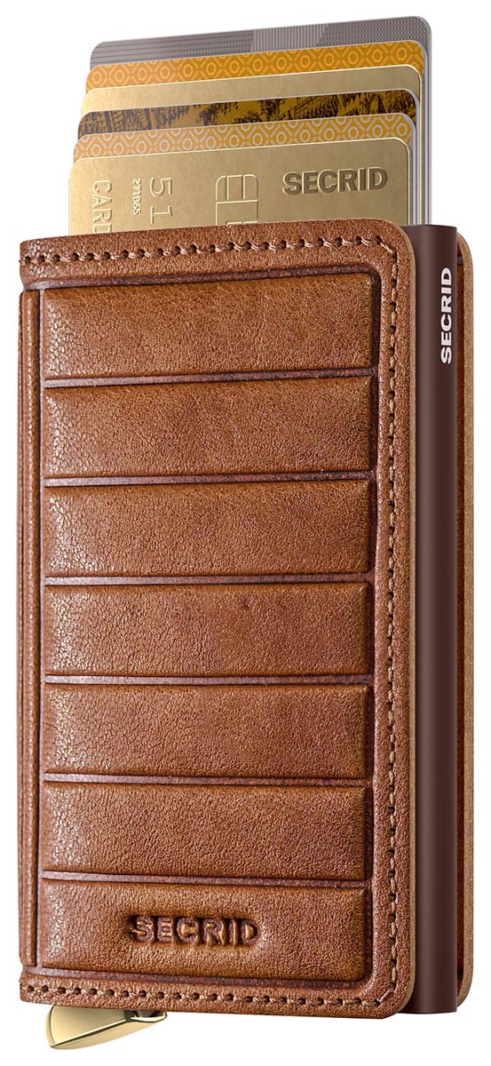 Secrid Premium Slimwallet Emboss Lines Cognac+