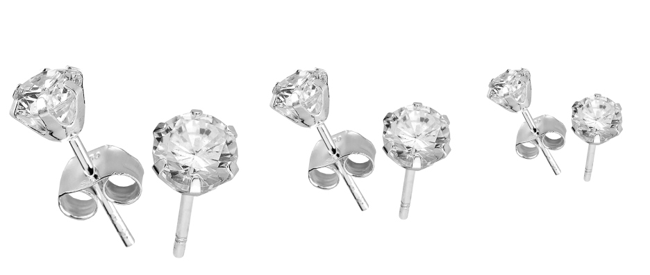 Silver Bar zirkoniakorvakorut kirkas 10 mm 6036