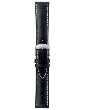 Sinn musta alligaattorikuvioitu nahkaranneke 20mm