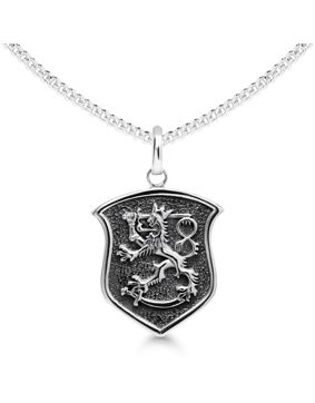 Suomi Leijona hopeakaulakoru vaakuna oksidoitu SLR-KO26/50cm